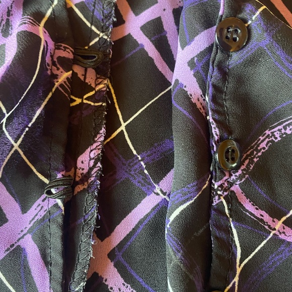 My Michelle Tops - Love the mini buttons- purple multi shirt